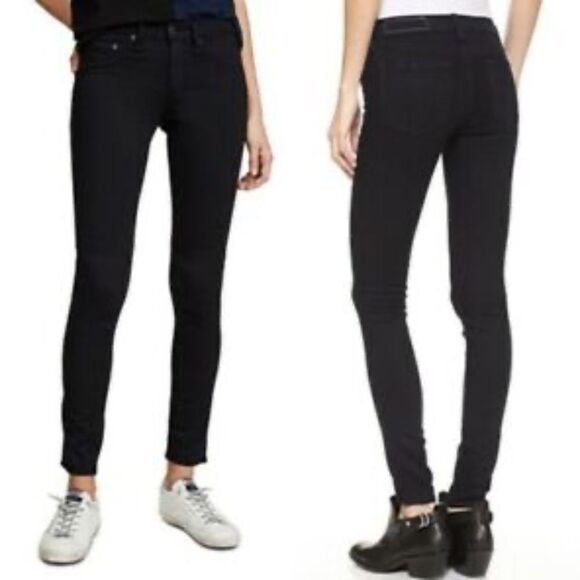 Rag & Bone Black Plush Skinny Stretch Legging Jeans Sz 24 - Picture 1 of 10